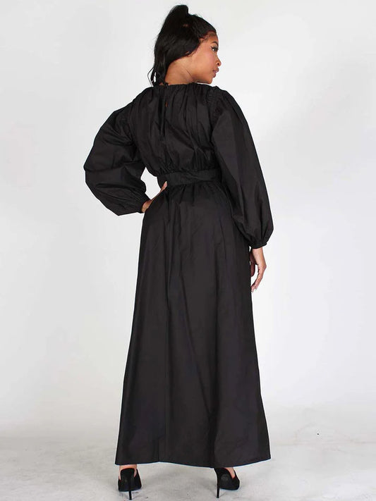 Women's Puff Sleeve Maxi Dress