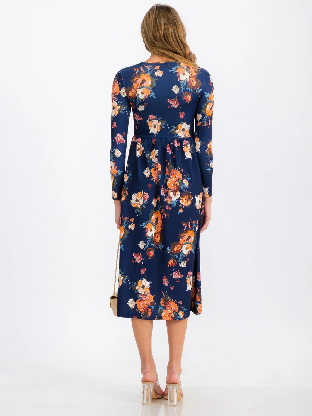Long Sleeve Floral Midi Dress
