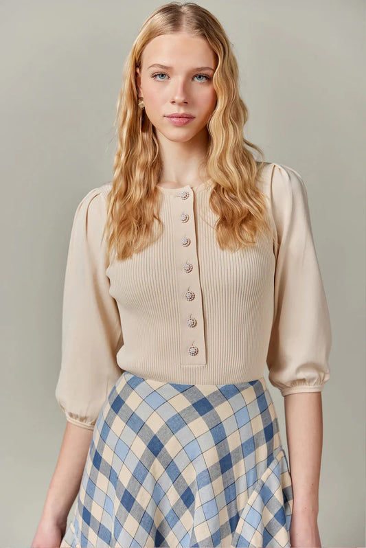 Ribbed Button Up Sweater