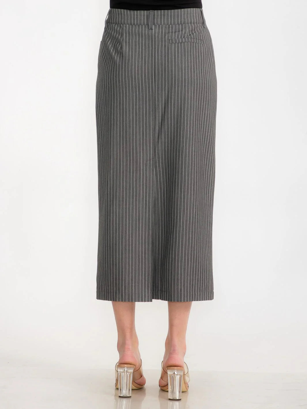 Pockets Stripes Maxi Skirt