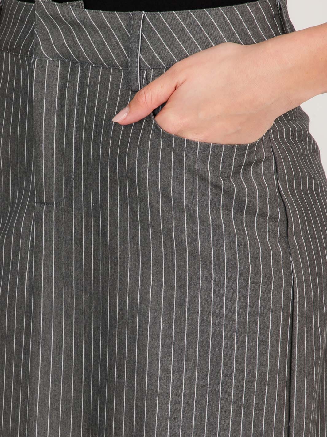 Pockets Stripes Maxi Skirt