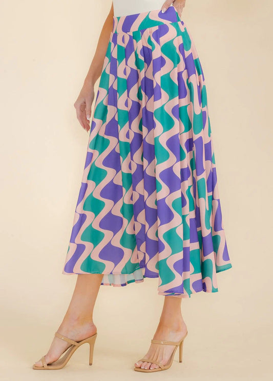 Multi Print Maxi Skirt