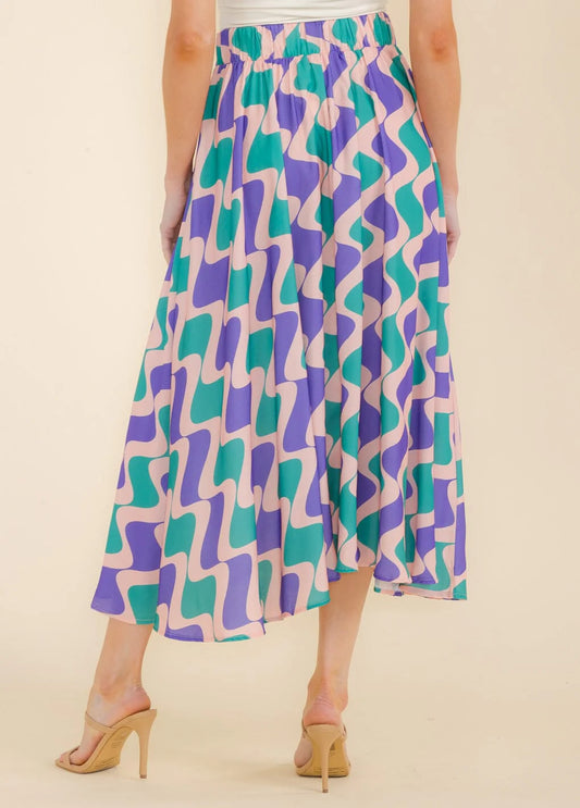 Multi Print Maxi Skirt