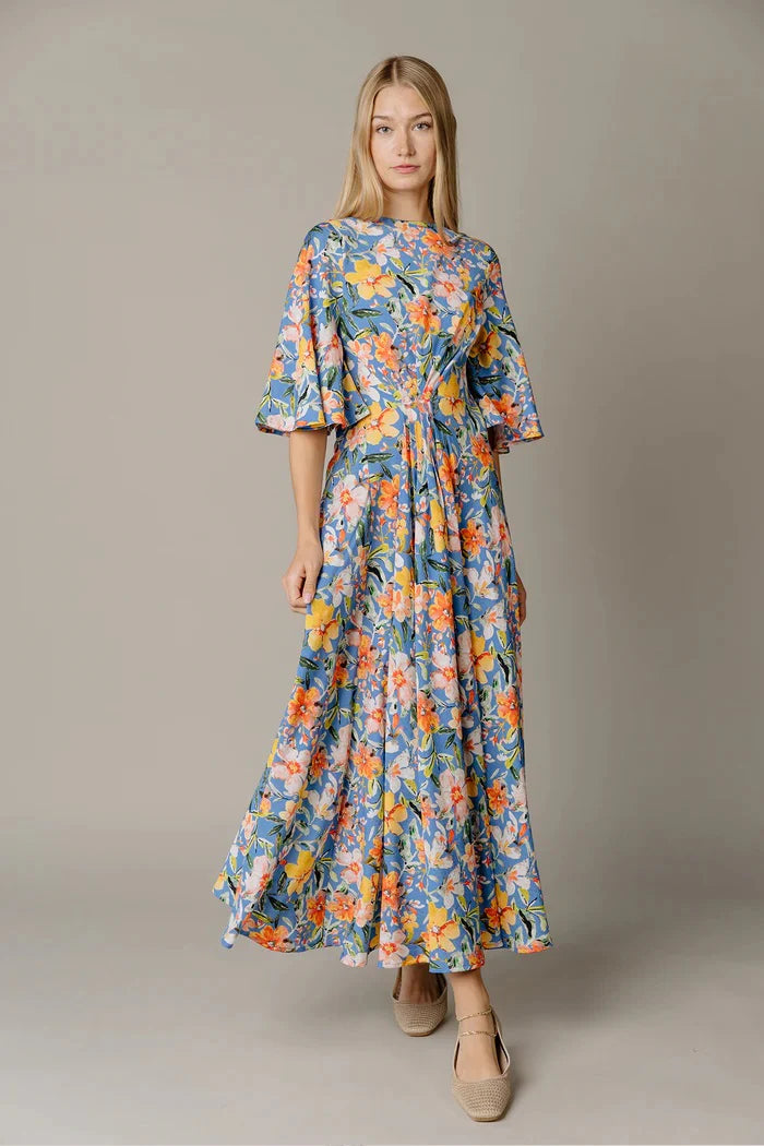 Women's Blue Floral Dress